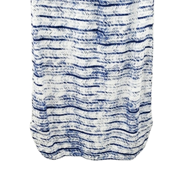 BeachLunchLounge Riviera Indigo Print Embroidered Viscose Anthropologie Dress - Picture 7 of 8